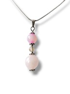 KRAG17 Zawieszka/Wisiorek kamienie KWARC RÓŻOWY AGAT