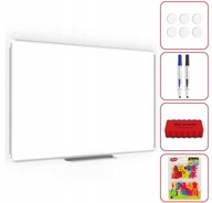 BIAŁA TABLICA MAGNETYCZNA SUCHOŚCIERALNA 90x60cm Z MARKERAMI I MAGNESAMI