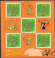 Francja 2003 Znaczki Ark 3708 ** pozdrowienia urodziny komiks Marsupilami