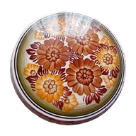 Ręcznie malowana fajansowa patera - tortownica na stopie ZF Koło. PRL.