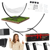 STELAŻ DO HAMAKA METALOWY POD HAMAK DWUOSOBOWY CZARNY SOLIDNY MOCNY 250 KG