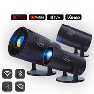 PROJEKTOR SMART LED 4K RZUTNIK OBROTOWY PRZENOŚNY CZARNY