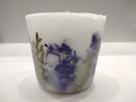 Naturalna kwiatowa świeca niebieska Handmade