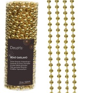 ŁAŃCUCH KORALE ZŁOTE NA CHOINKĘ OZDOBNE 10m GRILANDA