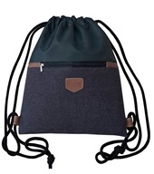 Worek-plecak lniany HABILE design bag ciemno zielony