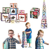 PIRAMIDA EDUKACYJNA DLA DZIECI KOSTKI EDUKACYJNE DLA DZIECI KLOCKI ZABAWKA