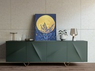 Złoty księżyc lawenda | Obraz akryl na zamówienie