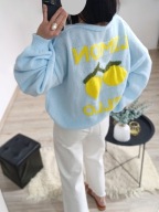 NOWY sweter na guziki limon cytryny szerokie rękawy dzwonki 44 XXL