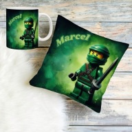 PODUSZKA i KUBEK, pomysł na prezent, z imieniem Lego Ninjago