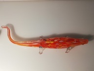 JASZCZUR - RYBA SZKLANA KOLOROWA SZKŁO KOLOROWE RETRO VINTAGE z PRL-u 40 cm