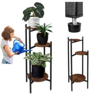 KWIETNIK STOJĄCY METALOWY DREWNIANY CZARNY WYSOKI NA KWIATY STOJAK