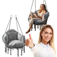 HUŚTAWKA OGRODOWA FOTEL WISZĄCY BOCIANIE GNIAZDO Z PODUSZKĄ XL OGRODU DOMU