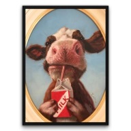 Plakat z ramą 50x70cm Mleczny Portret Krowy | Pomysł na Prezent
