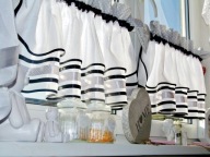 Kropki Szary Czarny zazdrostki roletki firany