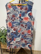 T ISLE Sukienka baśniowe kompozycje kwiaty len wiskoza duża 3XL