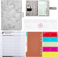 Segregator finansowy budget binder szary marmurek 8 kopert A6
