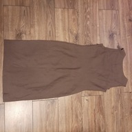 Sukienka 8/34 Minuet brązowa jedwab/len na podszewce przepiękna