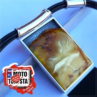 Naszyjnik z bursztynem od Motocyklisty z sercem