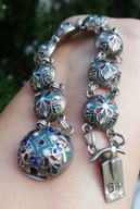 SREBRNA BRANSOLETA Z EMALIĄ