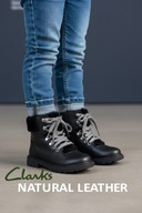 Clarks Astrol Hiker trzewiki skórzane czarne ocieplane rozm. 24