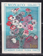 Monako 1968 cięty cena 2,90 zł. - flora, malarstwo
