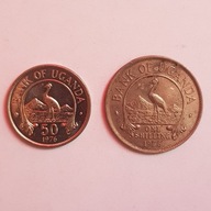 Monety, Uganda 1 szyling 1976 i 50 centów 1976