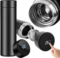 Kubek termiczny z wyświetlaczem 500 ml stal nierdzewna czarny dotykowy