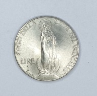 WATYKAN - 1 lira 1937 - PIUS XI - ładna