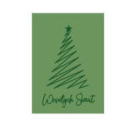 Kartka Bożonarodzeniowa CHOINKA MINIMAL zielona