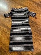 sukienka szara paski misss seffide 40