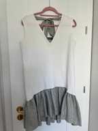 Bunny The Star sukienka biała szara falbana mini