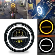 Wkład LED 7 cali do lamp Harley Suzuki Yamaha 50W Czarny + Ring "krecha"