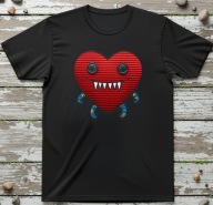 Koszulka z sercem z zębami, t-shirt serduszko serce