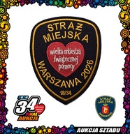 18 Naszywka Straży Miejskiej m.st. Warszawy i czerwone serce – symbol WOŚP