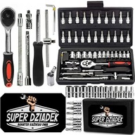 PREZENT NA DZIEŃ DZIADKA ZESTAW KLUCZY NASADOWYCH 46 ELEMENTÓW DZIADEK