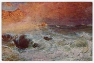 Obraz ze wzburzonym morzem. Ser. A. 618. Obieg 1938 rok