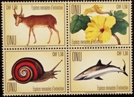 ONZ - Genewa Mi1025-1028** 2018 r. GATUNKI ZAGROŻONE RYBY SSAKI FLORA