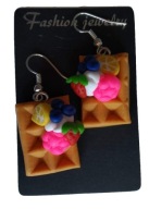 KOLCZYKI Z MODELINY GOFRY OWOCOWE JAGODY MALINY