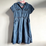 Super sukienka jeansowa lyocell tencel George 122 128 kieszonki (489)