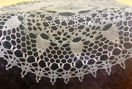 Ozdobna Dekoracyjna Serweta Obrus Jasny Błękit i Księżycowy Blask Handmade