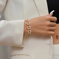 PEREŁ PERŁOWY PEREŁKI PERŁAMI PERŁA BRANSOLETKA kwiaty DIAMENTY