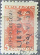 ZSRR stary znaczek z nadrukiem Litwa (3/7