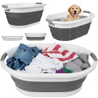 MISKA SILIKONOWA SKŁADANA 25L DUŻA POJEMNA KOSZ NA PRANIE UCHWYTY 3 POZIOMY