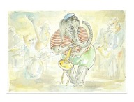 Pocztówka - Słoń z puzonem i Animal Jazz Band ...