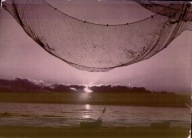 Zachód Słonca nad Bałtykiem Sieci rybackie