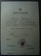 Świadectwo szkolne Ścibiorówna Zastawie, Kłodzie powiat Puławy 1939