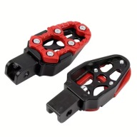 Podnóżki motocyklowe CROSS ENDURO SUPERMOTO stalowe szerokie czerwone