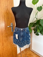 River Island 12/38 nowa mini spódnica jeans perły