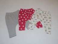 * NEXT * 3PAK LEGGINSÓW 3-6 m-cy