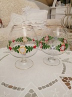 Duże kieliszki do koniaku ręcznie malowane 2szt